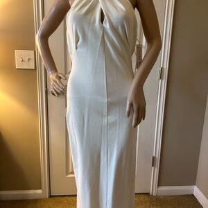 Alice + Olivia Cream Cut Out Tie Front Sheath Dress